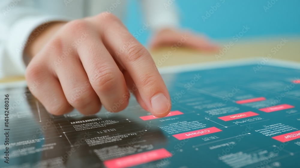 Aufkleber human hand navigating the digital world through a computer screen interface