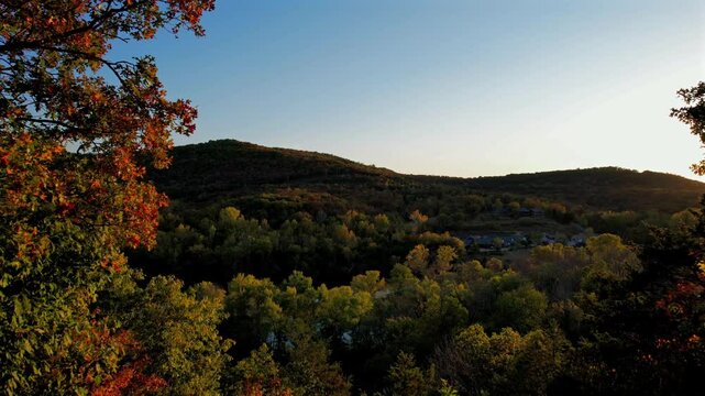 Autumn Skies and Beautiful Landscapes In Branson, Missouri &ndash; 4K Aerial Drone Footage