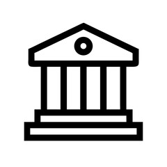 Bank Building with Pillar Design Icon Design