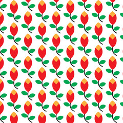 Geometric Floral Repeat Tulip Seamless Textile Pattern
