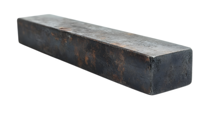 Steel bar with a polished surface, isolated on white background