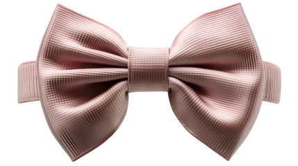 Stylish hair tie with bow fabric isolated on white background