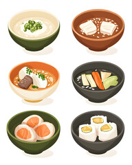 Japanese food illustrator on white background
