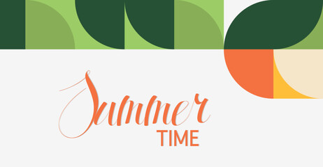 Minimalistic background. Abstract banner Summer time. Editable image. © Anton