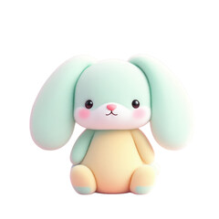 Obraz premium Charming Pastel Bunny Character with Big Ears and Gentle Expression