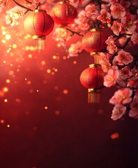 Obraz premium background with baubles and tree