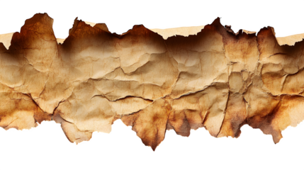 Torn paper strip with rough edges isolated on white background, HD and realistic