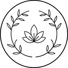 Floral Frame Icon Vector | Decorative Circle Design for Invitations & Artwork