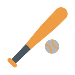 Baseball Bat and Ball Combo Icon Design