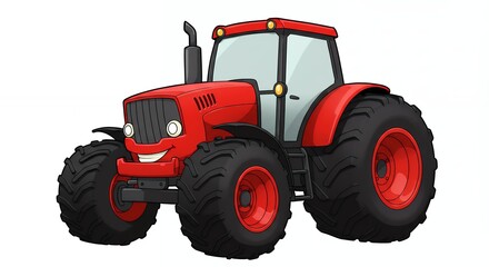 Obraz premium Cartoon tractor illustration for agricultural purposes
