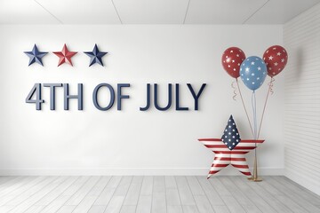 4th of july decoration ai background