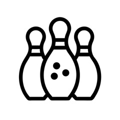 Fototapeta premium Bowling Pins with Center Ball Icon Design
