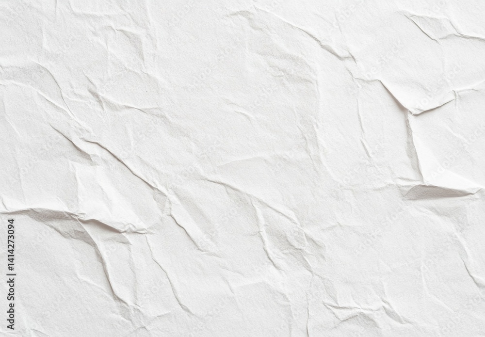 Aufkleber close-up of crumpled white paper texture background with blank space for design or banner use