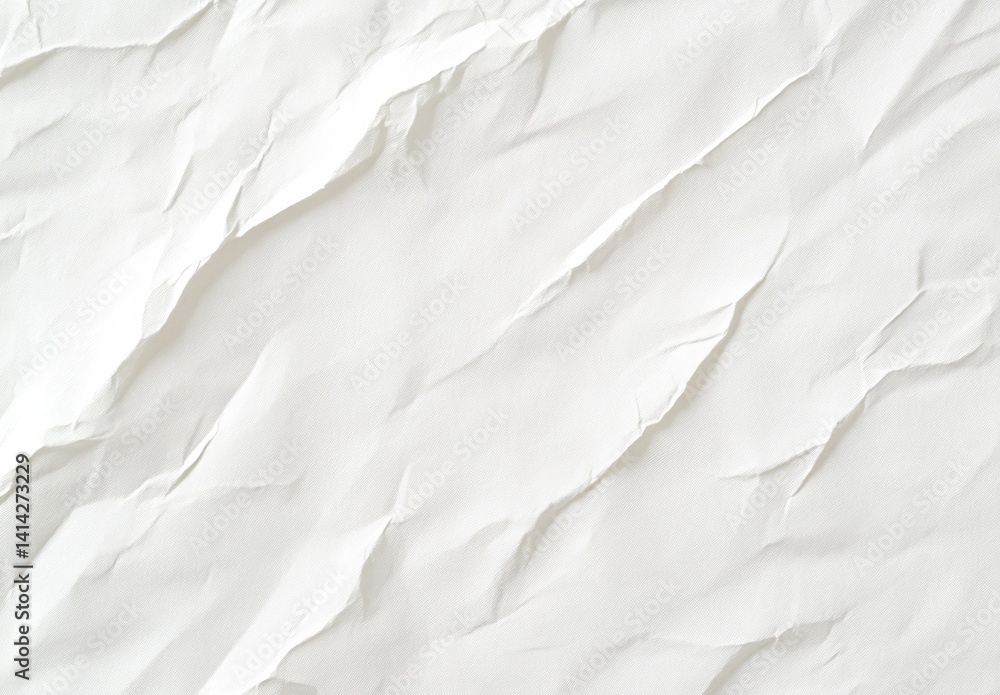 Aufkleber close-up of crumpled white paper texture background with blank space for design or banner use
