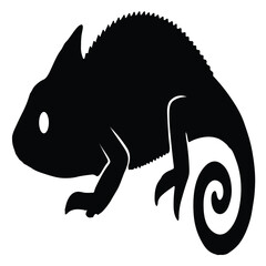 Chameleon Silhouette Vector – Colorful Reptile Icon for Nature, Animal, and Wildlife Designs