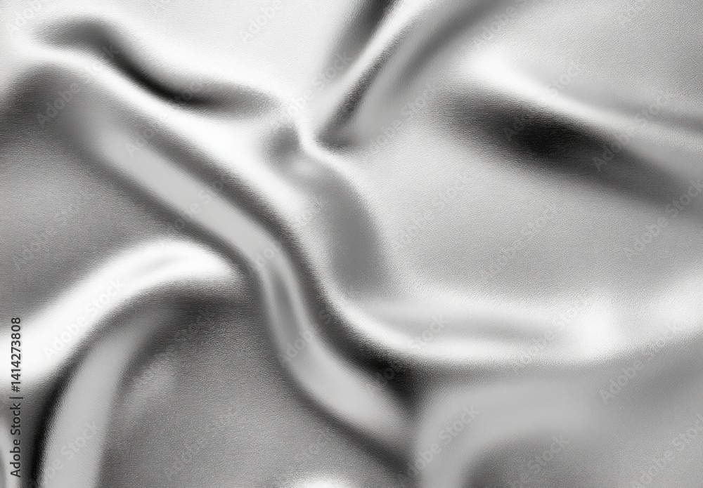 Poster shiny silver foil texture background in high resolution with metallic realistic surface for design u
