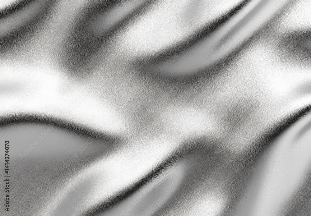 Poster shiny silver foil texture background in high resolution with metallic realistic surface for design u