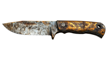 Worn metal scrap knife on white background, HD realistic