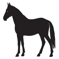 Horse Silhouette Vector – Galloping Horse Clipart, Black Stallion Outline, Wild Animal Icon