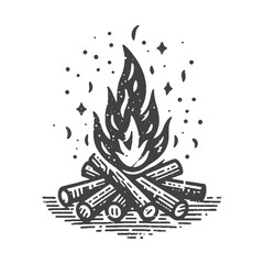 Bonfire Vector Design – Vintage Logo & Retro Illustration