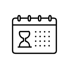 Calendar with Hourglass Deadline Symbol Icon Design