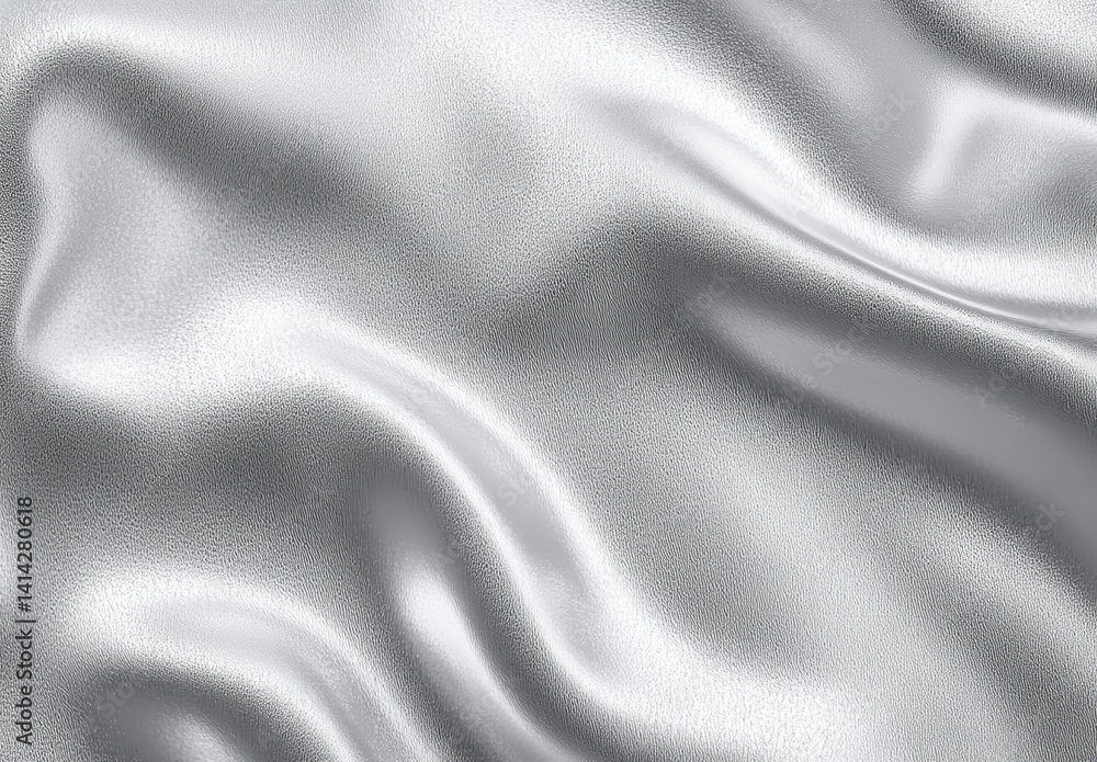 Poster shiny silver foil texture background in high resolution with metallic realistic surface for design u