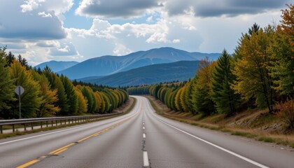 Scenic drive through colorful autumn forests new england photography natural landscape eye-level view travel inspiration