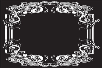 Illustration of a decorated monochrome frame
