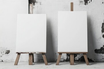 Clear Pixel Visual of Two Canvas Paint Boards Mockup, Perspective