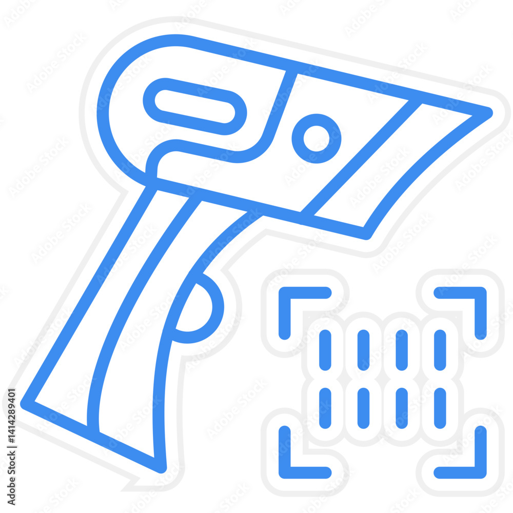 Poster bar code reader icon style
