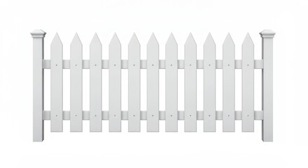 Simple white picket fence design for exterior