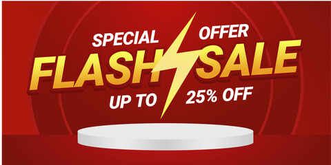Flash Sale Up to 25% Off Ecommerce Promotion Graphic Template Design