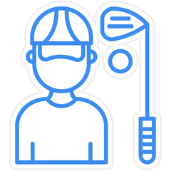 Golf Player Male icon style