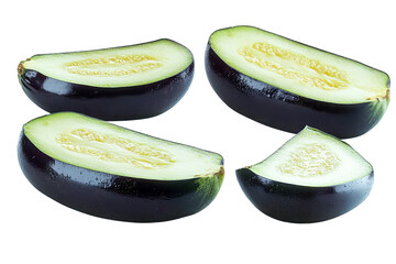 eggplant slices - isolated on white background