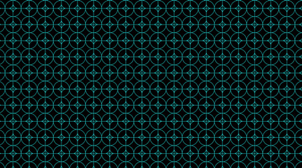 Pattern design with geometric shape | Seamless pattern grid design with circle, square, star, line vector for texture, garments, luxury, decoration, corporate | Creative stripes with teal colour