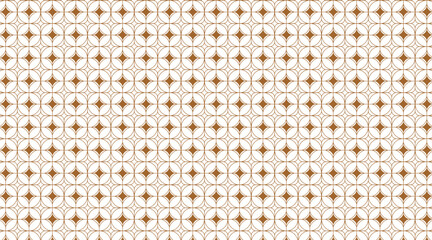 Pattern design with geometric shape | Seamless pattern grid design with circle, square, fill star, line vector for texture, garments, decoration, corporate | Creative stripes with brown colour