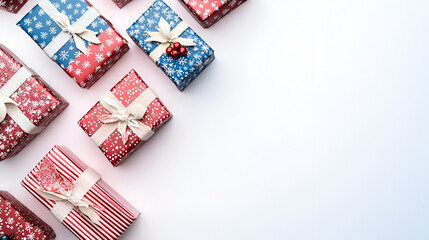 Obraz premium A red holiday gift box with a bow and ribbon is a perfect present for a Christmas or birthday celebration