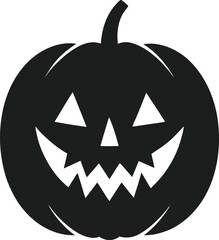 Halloween Scary Face Jack-o'-Lantern in Black