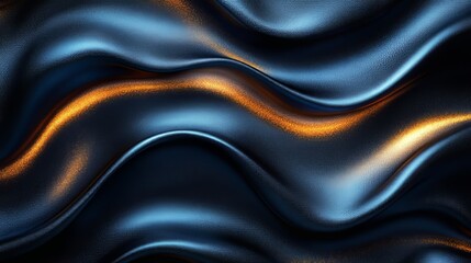 Fototapeta premium Flowing Silk: Captivating visual of luxurious dark silk, artfully sculpted into fluid, elegant waves, reflecting light with a mesmerizing blend of subtle hues, evoking a sense of sophistication.
