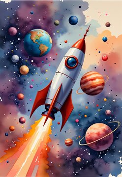 spaceship and space