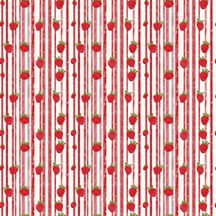 Charming Retro Strawberry Seamless Design, Capturing the Vintage Appeal and Whimsical Fruit Patterns of the Past