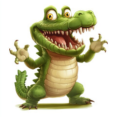 Naklejka premium green crocodile cartoon