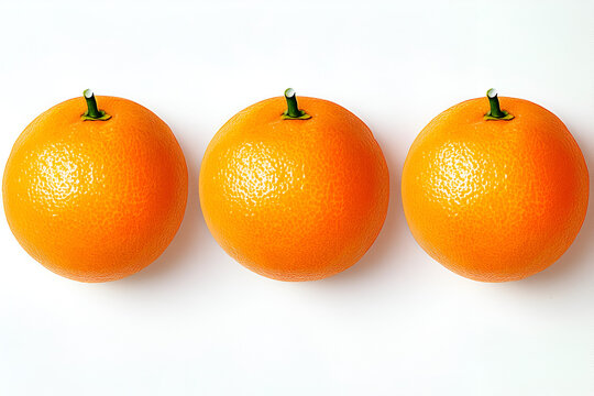 Fresh, juicy citrus fruits like ripe oranges, tangerines, and mandarins are isolated on a clean white background
