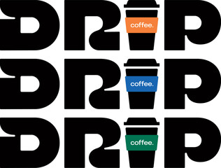 Drip logotype for coffee brand