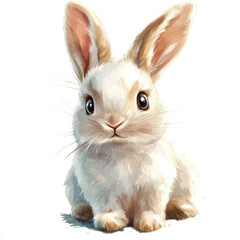 Obraz premium white rabbit on white background