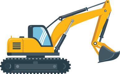 Silhouettes of Construction Excavators