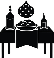 set of black and white icons