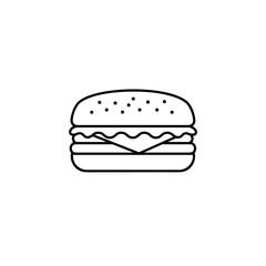 Classic burger icon with sesame bun outline
