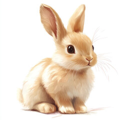 Obraz premium white rabbit on white background