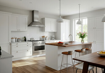 Modern elegant kitchen in light colors